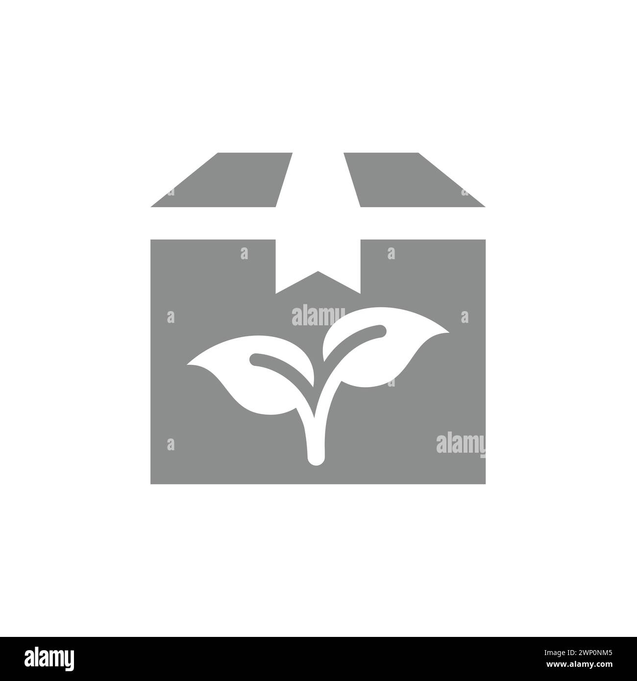 Icona vettore imballaggio ECO. Simbolo della confezione riutilizzabile e rispettoso dell'ambiente. Illustrazione Vettoriale