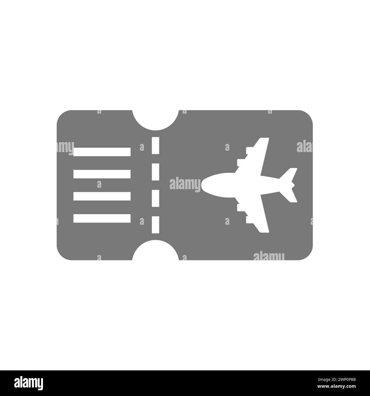 Icona vettore biglietto aereo. Simbolo della carta d'imbarco. Illustrazione Vettoriale