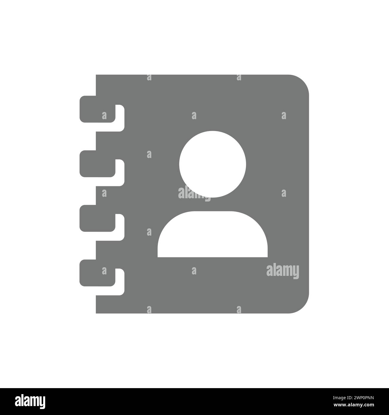 Icona del vettore del contatto o della rubrica. Simbolo della rubrica. Illustrazione Vettoriale