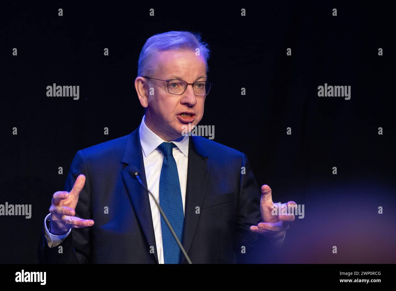 Michael Gove parla alla Conferenza del Partito Conservatore scozzese, Aberdeen, Scozia 2024 Foto Stock