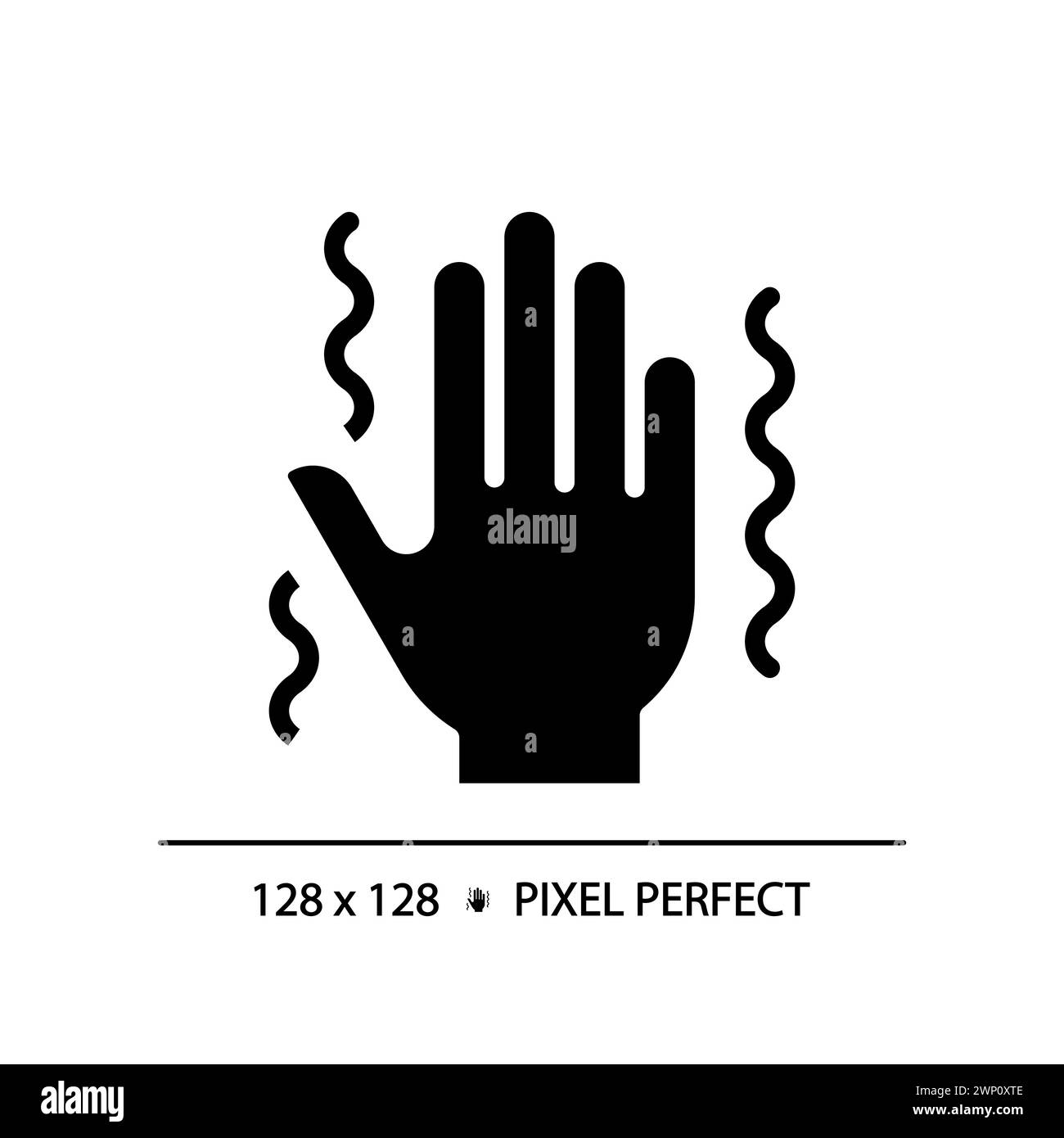 Malattia di Parkinsons icona glifo nero Illustrazione Vettoriale