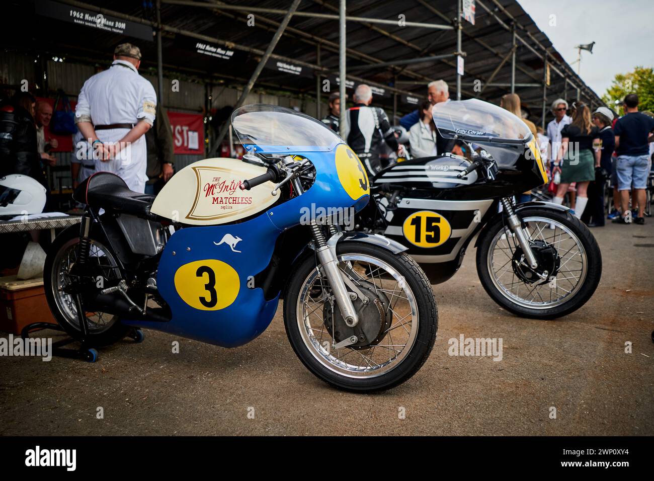 McIntyre Matchless G50 nel Paddock, Goodwood Revival 2021 Foto Stock