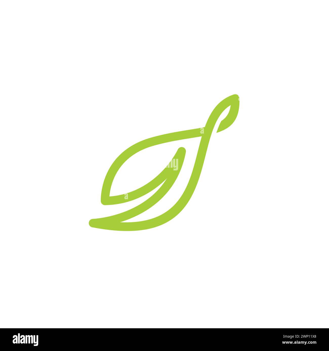 Logo Leaf Line. Logo Organic Food Illustrazione Vettoriale