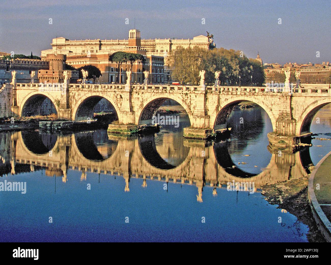 Castel Sant'Angelo e Ponte Vittorio Emanuele, Roma, Italia Foto Stock
