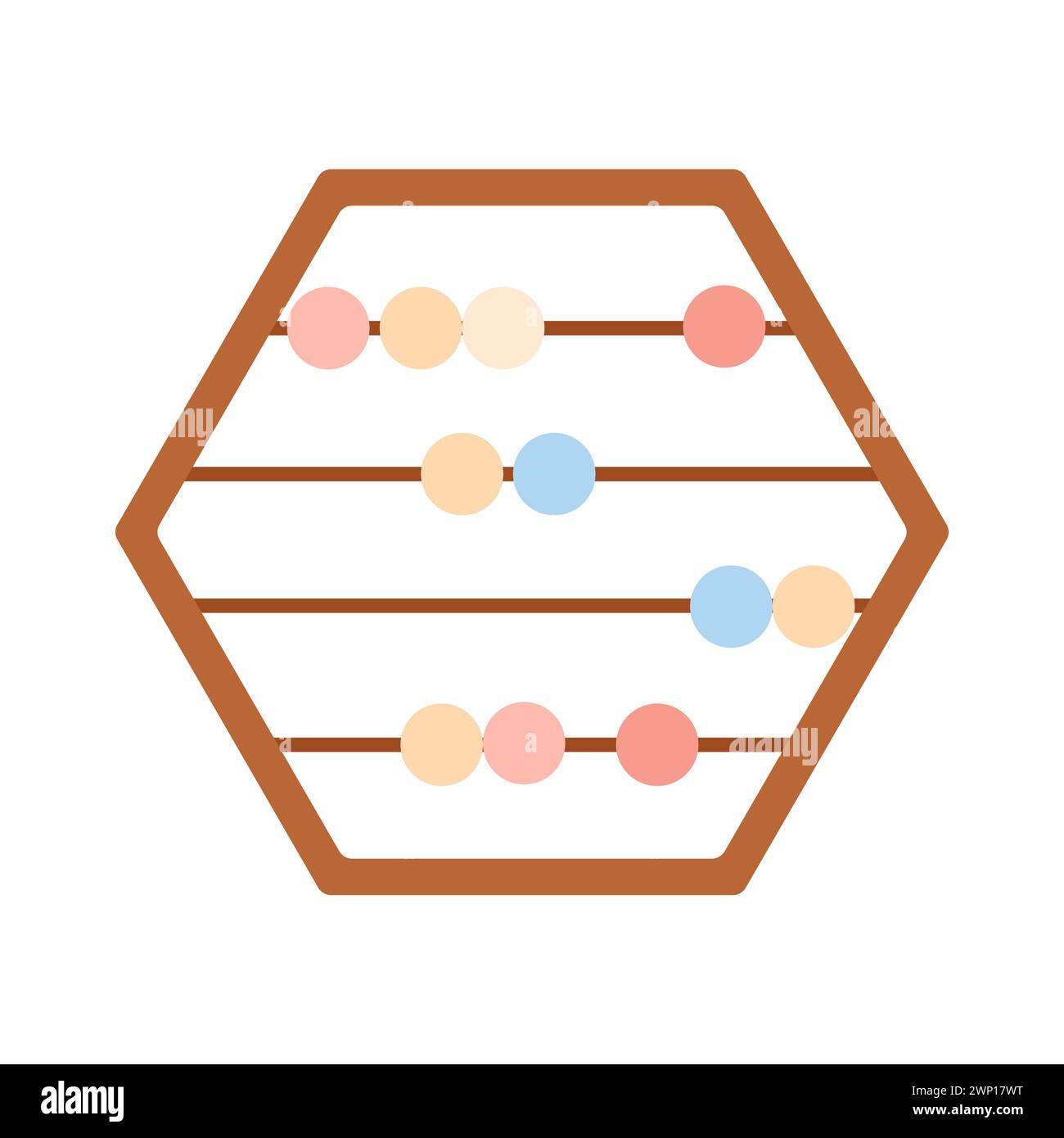 Giocattolo educativo in legno. Giochi Montessori per bambini piccoli, animazione per bambini, illustrazione vettoriale dei cartoni animati Illustrazione Vettoriale