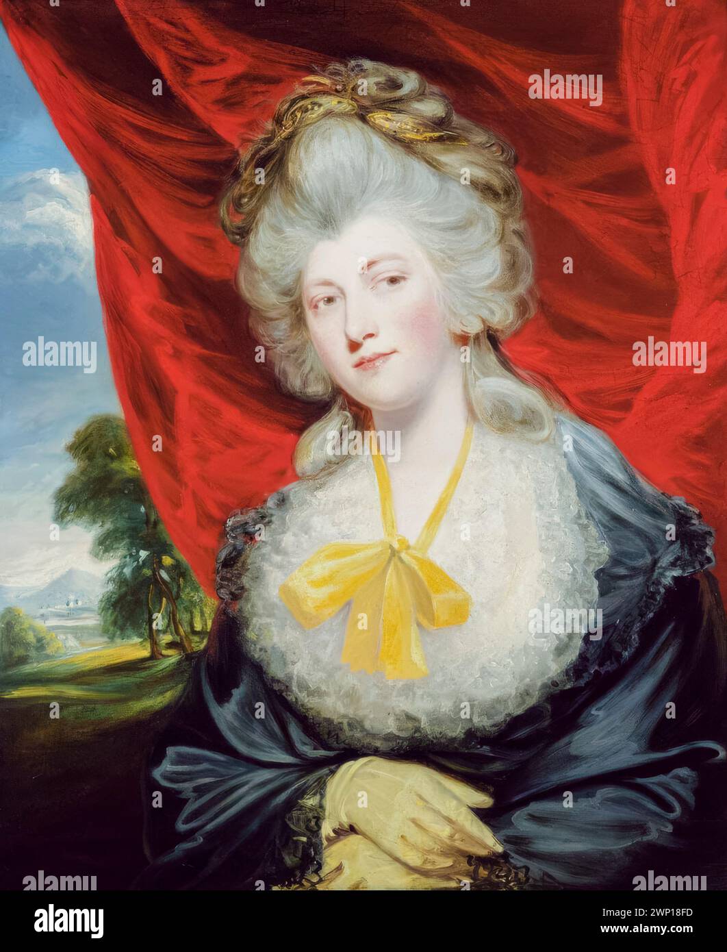 Isabella Anne Seymour-Conway, marchesa di Hertford (1759-1834), proprietaria terriera inglese, cortigiano e amante di re Giorgio IV del Regno Unito, ritratto a olio di John Hoppner, circa 1800 Foto Stock