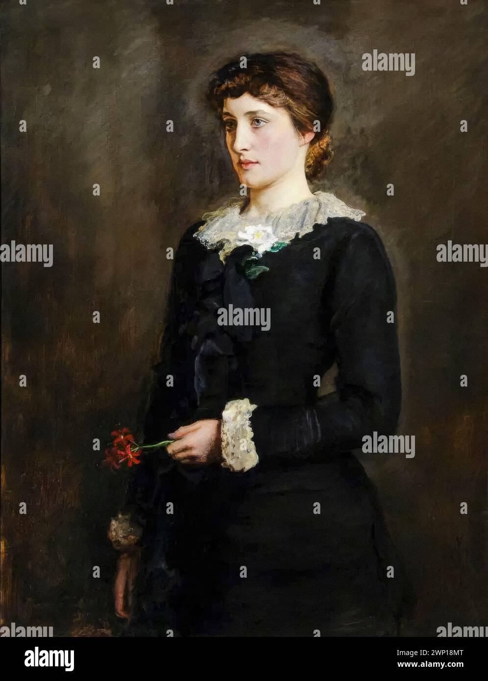 "Il Jersey Lily". Lillie Langtry (1853-1929), socialite britannica, attrice teatrale e produttrice, ritratto a olio su tela di Sir John Everett Millais, 1878 Foto Stock