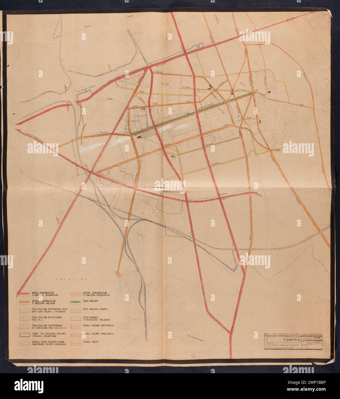 La collezione di Pniewski Bohdan comprende progetti architettonici e urbanistici nel distretto del maresciallo Piłsudski di Varsavia, come il Tempio della Divina Provvidenza, documentato nella provenienza Dar nel voivodato della Masovia. Foto Stock