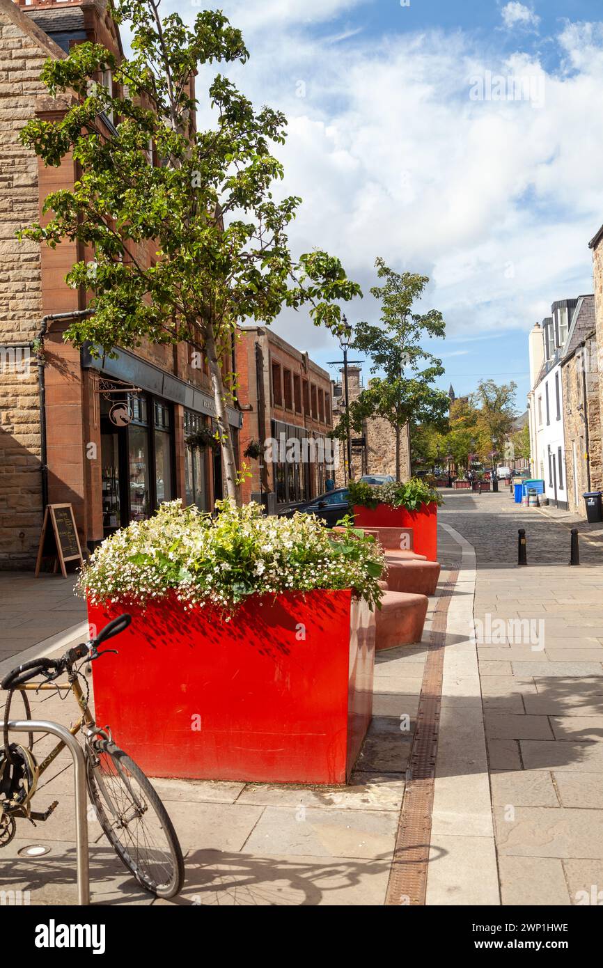 Piantatori in Lodge Street Haddington, East Lothian, Scozia Foto Stock