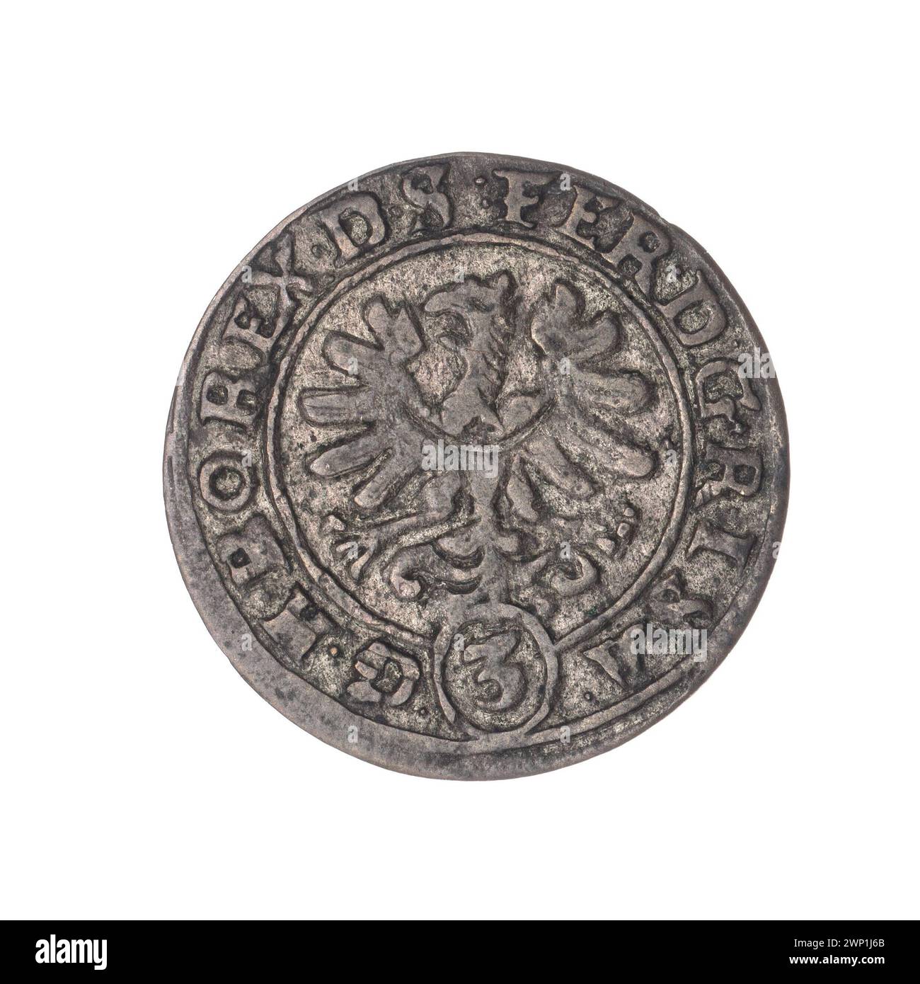 3 Krajcary; Ferdynand II Habsburg (imperatore romano-tedesco; 1617-1637), Rieger, Hans (1580-1653); 1622 (1622-00-00-1622-00-00);Wrocław (stemma), lettere, lettere HR, stemma urbano (iconogr. Foto Stock