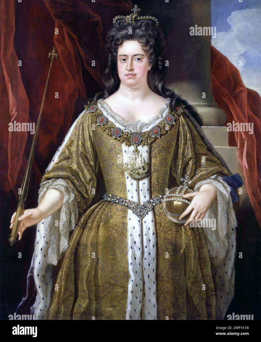 REGINA ANNA (1665-1714) monarca britannico intorno al 1702 Foto Stock