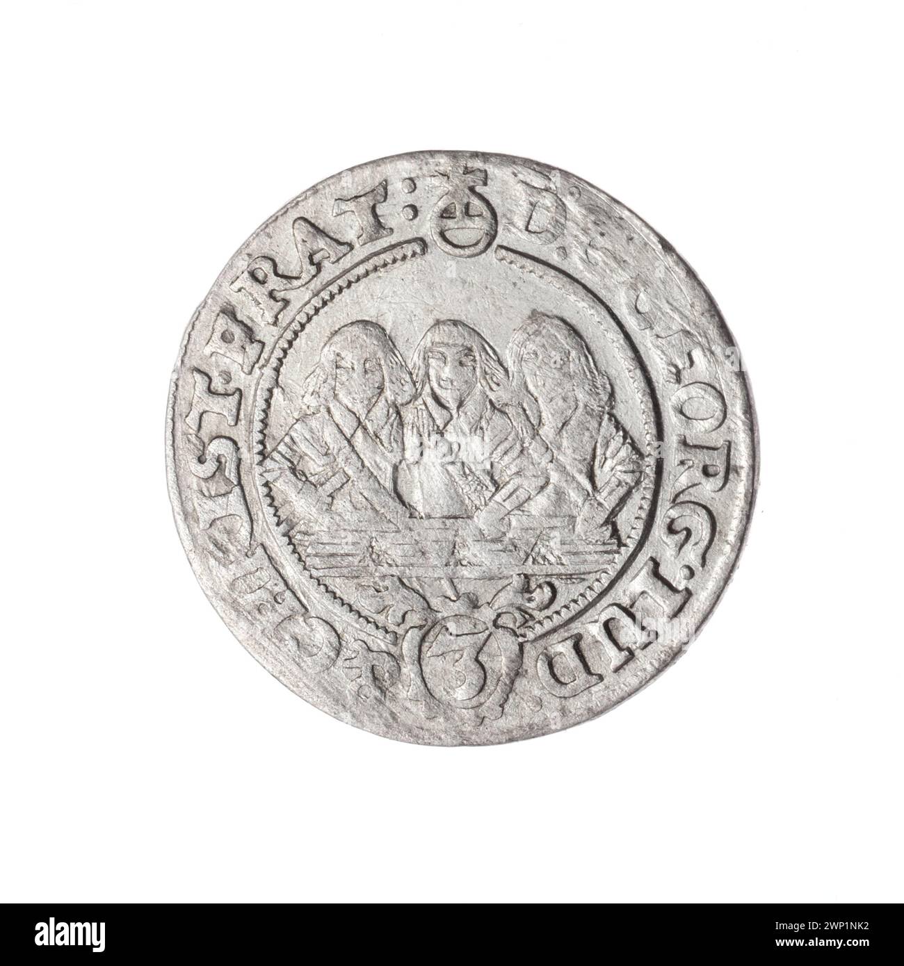 3 Krajcary; Jerzy III (KSI Brzesko-Legnicka-Wośowski; 1611-1664), Ludwik IV (KSI Brzesko-Rednicko-Wośców; 1616-1663), Christian (KSI Brzesko-Legnicko- Wośowski; 1618-1672), Pfahler, Christian (fl. 1651-1665), Weiss, Elias (FL. 1657-1673); 1658 (1658-00-00-1658-00-00);Cristiano (Principe di Brest-Legnicka-Wołowski-1618-1672), Cristiano (Principe di Brest-Legnicki-Wołowski-1618-1672)-iconografia, Girolico III (Brest e Legnica Prince-1611-1664), Girolico III (Brest e Legnica Prince - 1611 1616-1664 1663) - Ludwik-1616-1663) - Ludwik-Leiconogri (Leiconografia) Foto Stock