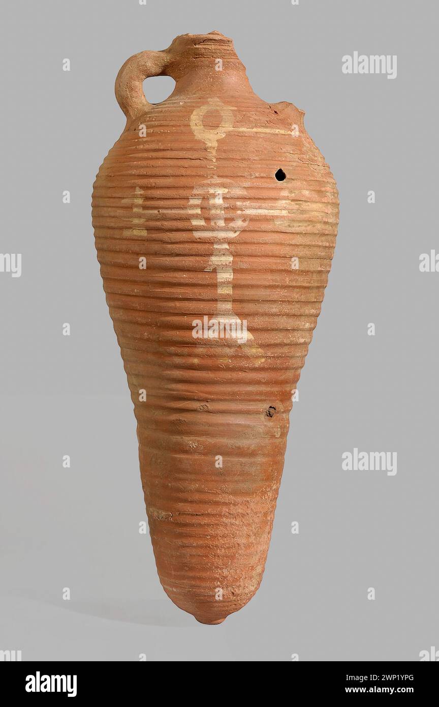 Amphora; Dongola workshop 2 dopo. Vi-VII secolo (551-00-00-700-00-00-00);Vecchio Dongola (Sudan), anfore, anfore di risorse, ceramiche incise, monogrammi, scavi polacchi nella vecchia Dongola Foto Stock