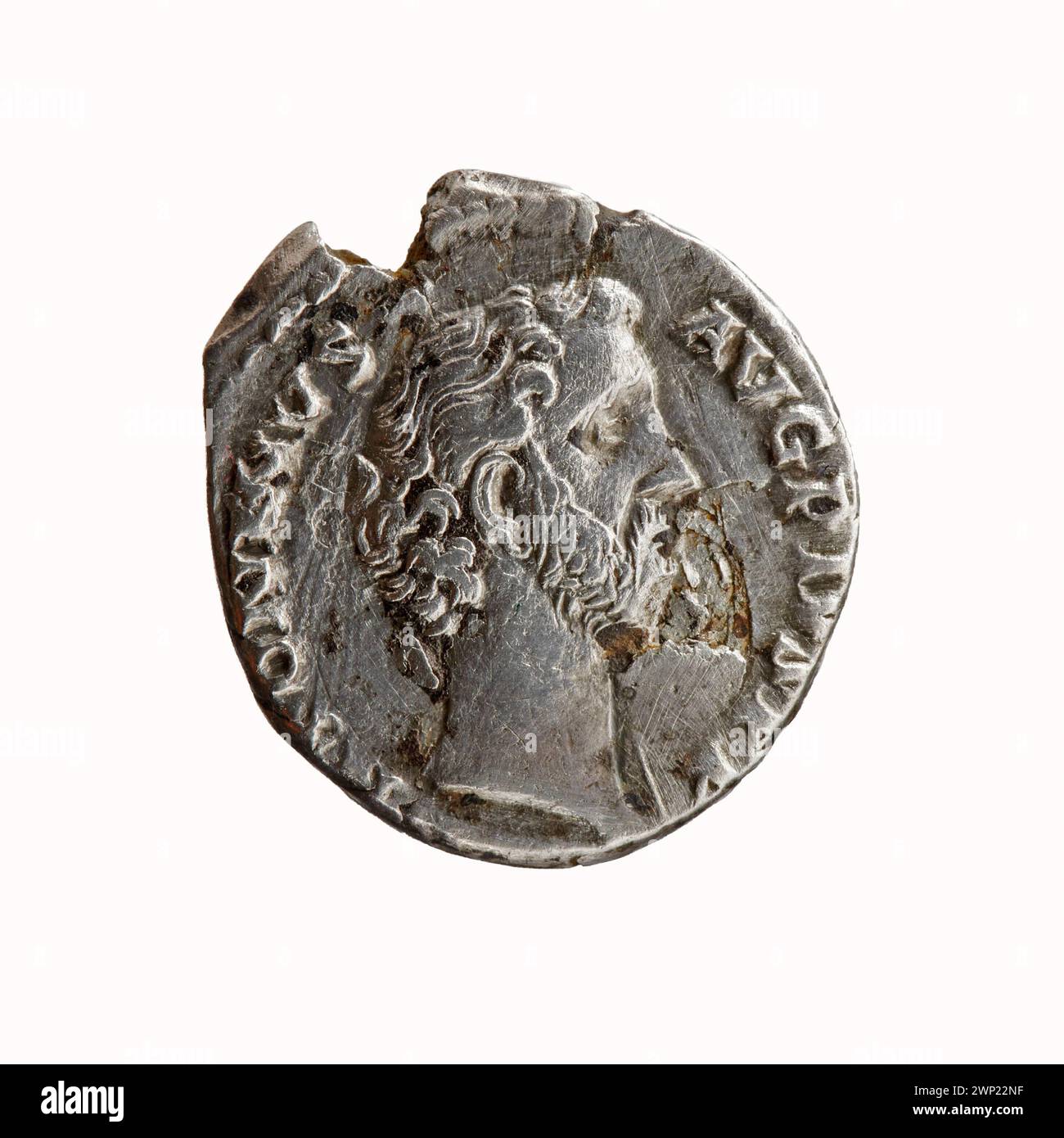 Denario; Antonino Pio (86-161; imperatore romano 138-161); 139 (139-00-00-139-00-00-00); Foto Stock