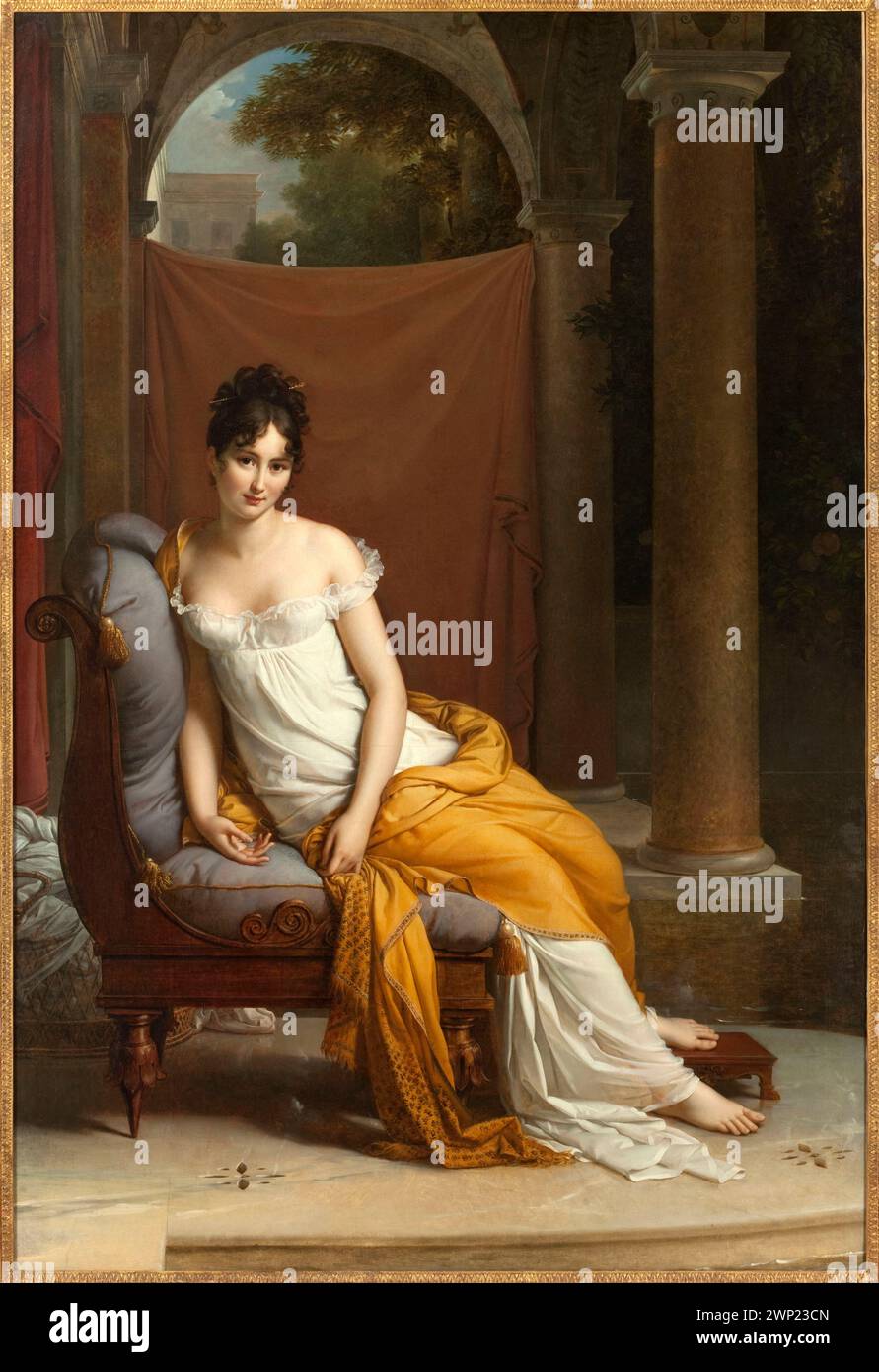 Ritratto di Juliette Récamier è un dipinto ad olio su tela del pittore francese Francesco Gérard, creato nel 1802. Foto Stock
