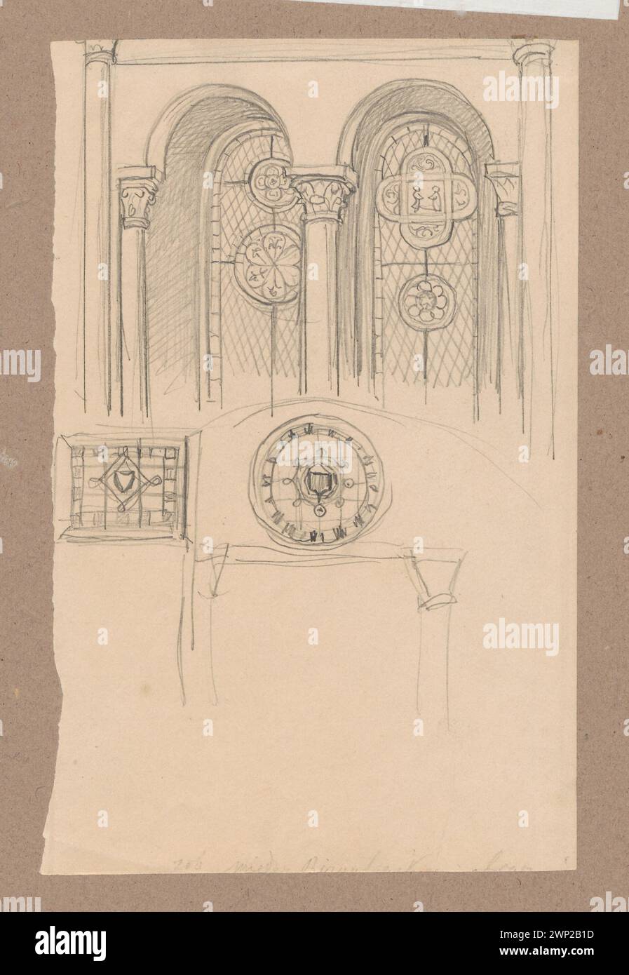 Finestre, rosette e portici Roma Skie - schizzi; Lesser, Aleksander (1814-1884); 1830-1884 (1830-00-00-1884-00-00-00);Lesser, Aleksander (1814-1884), minore, Aleksander (1814-1884) - collezioni, minore, Emiljan Stanisław (Barone - 1847-1912), minore, Emiljan Stanisław (Barone - 1847-1912) - collezione, minore, Wiktor Stanisław Zygmunt (Barone - 1853-1935), minore, Wiktor Stanisław Zygmunt (Barone - 1853-1935) - collezione, architettura, portici, regalo (provenienza), dettagli, dettagli architettonici, finestre, romanismo (stile), Rozeth Foto Stock