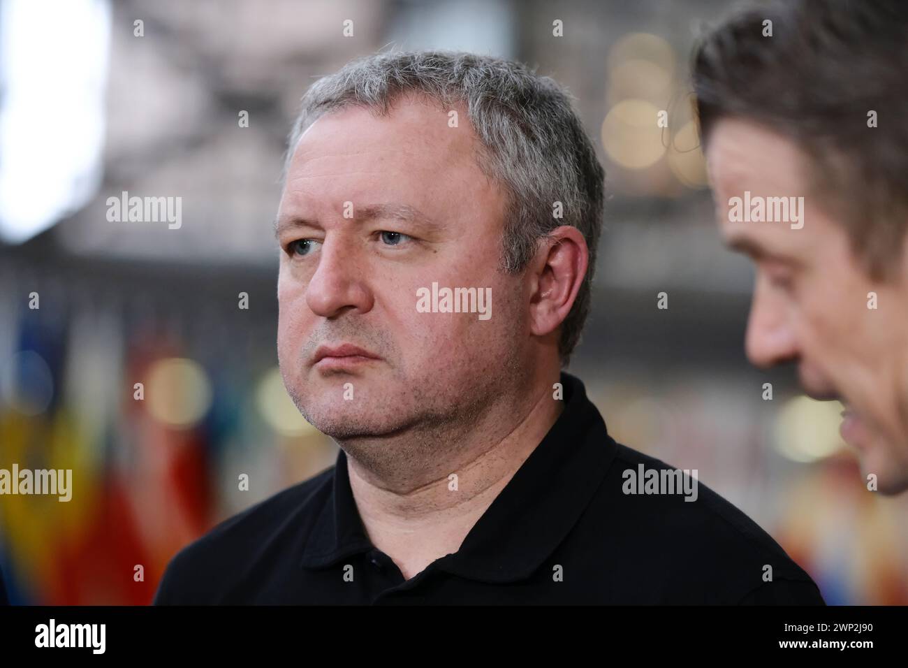 Bruxelles, Belgio. 5 marzo 2024. Dichiarazione stampa di Andriy KOSTIN, procuratore generale dell'Ucraina a Bruxelles, Belgio, il 5 marzo 2023. Crediti: ALEXANDROS MICHAILIDIS/Alamy Live News Foto Stock