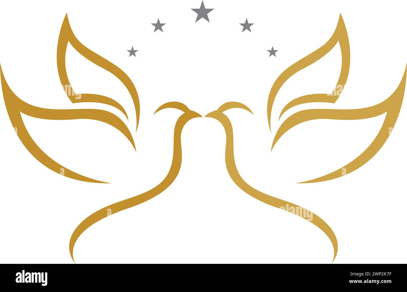 Ala di uccello Colomba modello Logo illustrazione vettoriale Illustrazione Vettoriale