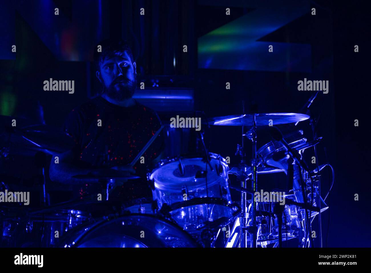 Roma, Italia. 3 marzo 2024. Andrea Appino prepara il largo Venue di Roma per il suo nuovo lavoro solista Humanize il 3 marzo 2024 durante Appino Live a Roma, Concerto musicale a Roma, 3 marzo 2024 Credit: Independent Photo Agency/Alamy Live News Foto Stock