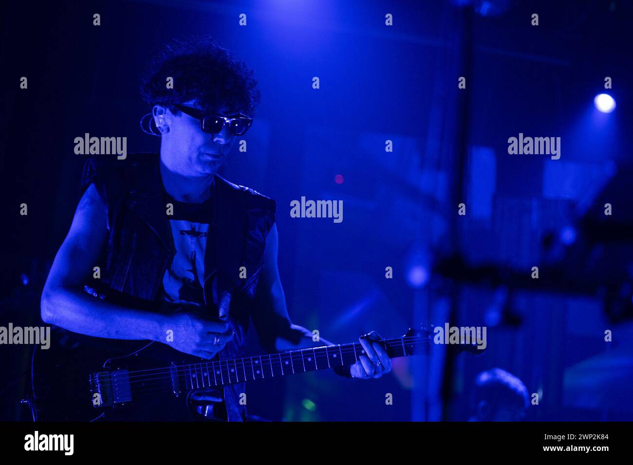 Roma, Italia. 3 marzo 2024. Andrea Appino prepara il largo Venue di Roma per il suo nuovo lavoro solista Humanize il 3 marzo 2024 durante Appino Live a Roma, Concerto musicale a Roma, 3 marzo 2024 Credit: Independent Photo Agency/Alamy Live News Foto Stock