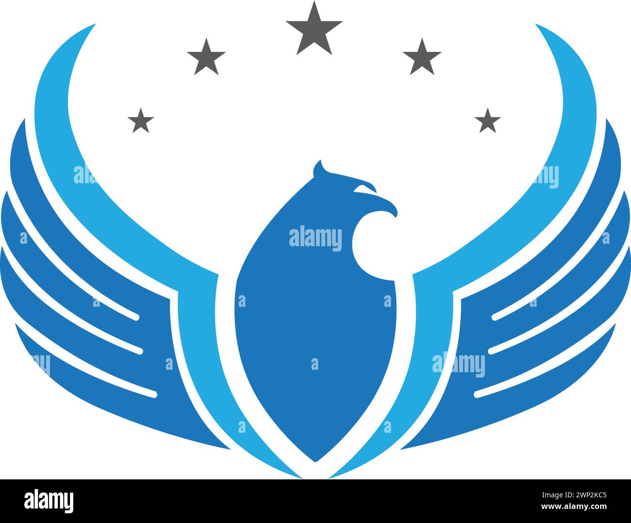 Falcon Eagle Bird modello Logo icona vettore Illustrazione Vettoriale