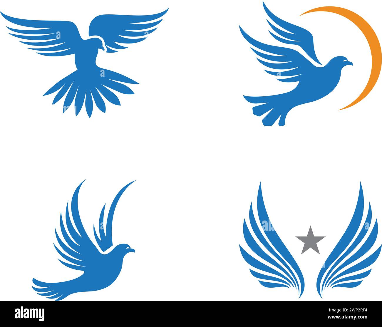 Falcon Eagle Bird modello Logo icona vettore Illustrazione Vettoriale