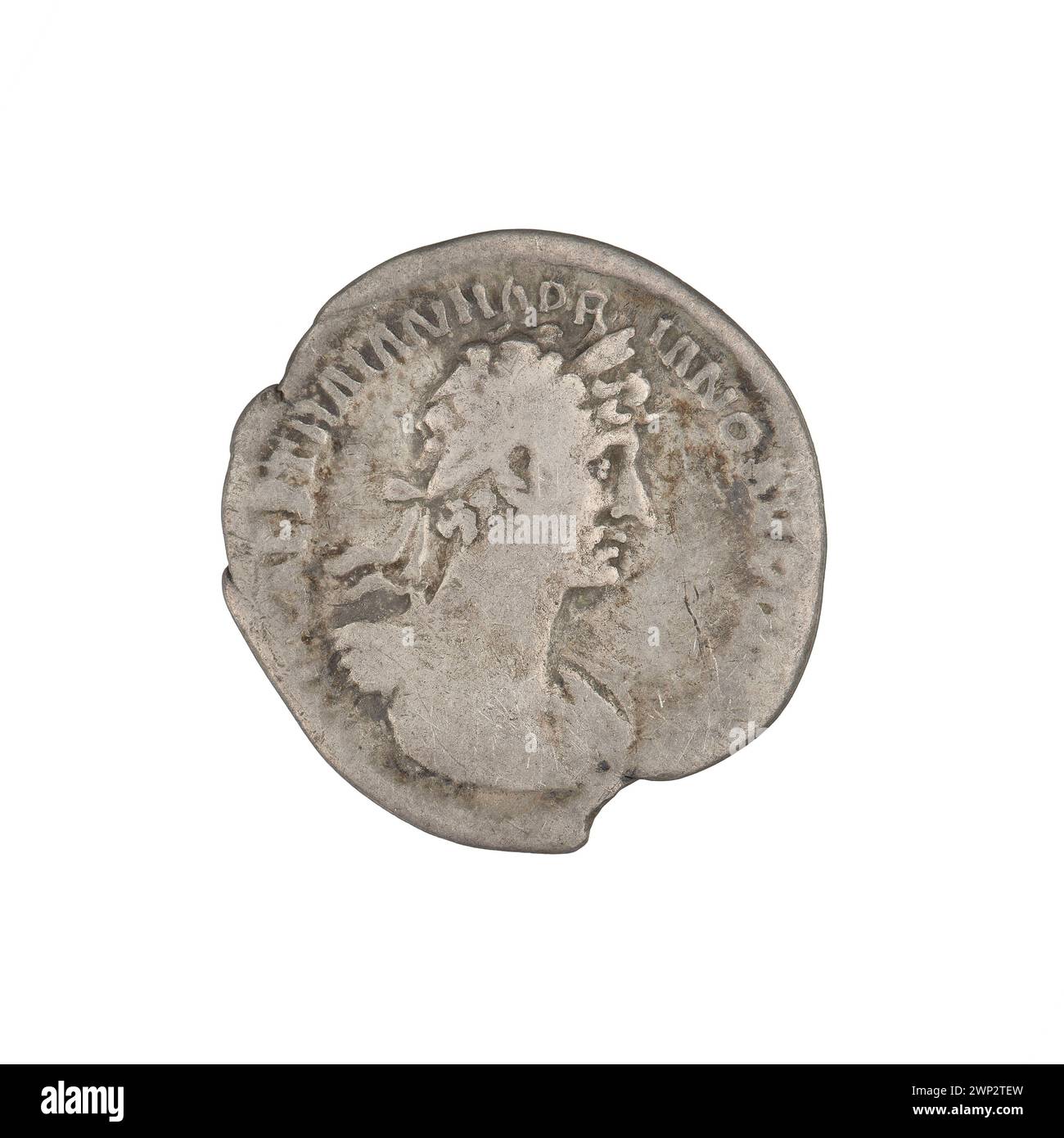 Denario; Adriano (76-138; imperatore romano 117-138); 117 (114-00-00-117-00-00-00); Pietas (personificazione), teste, corone di alloro Foto Stock