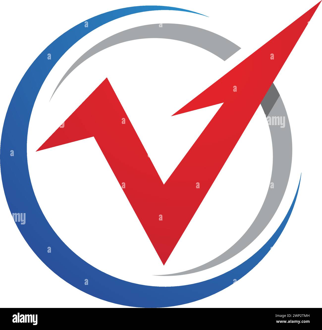 Lettera V Logo aziendale Modello icona Vettore Illustrazione Vettoriale