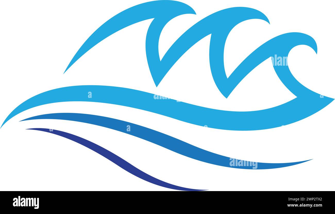 Onda di acqua simbolo e logo icona vettore modello Illustrazione Vettoriale