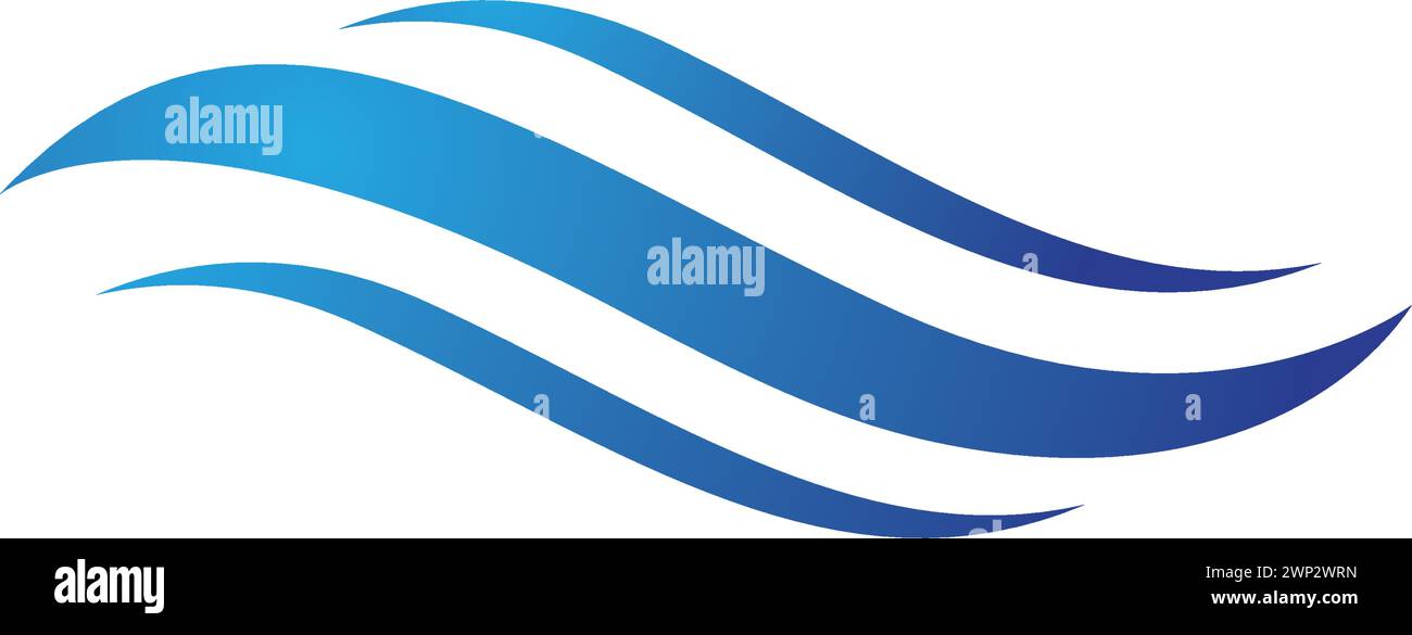 Onda di acqua simbolo e logo icona vettore modello Illustrazione Vettoriale