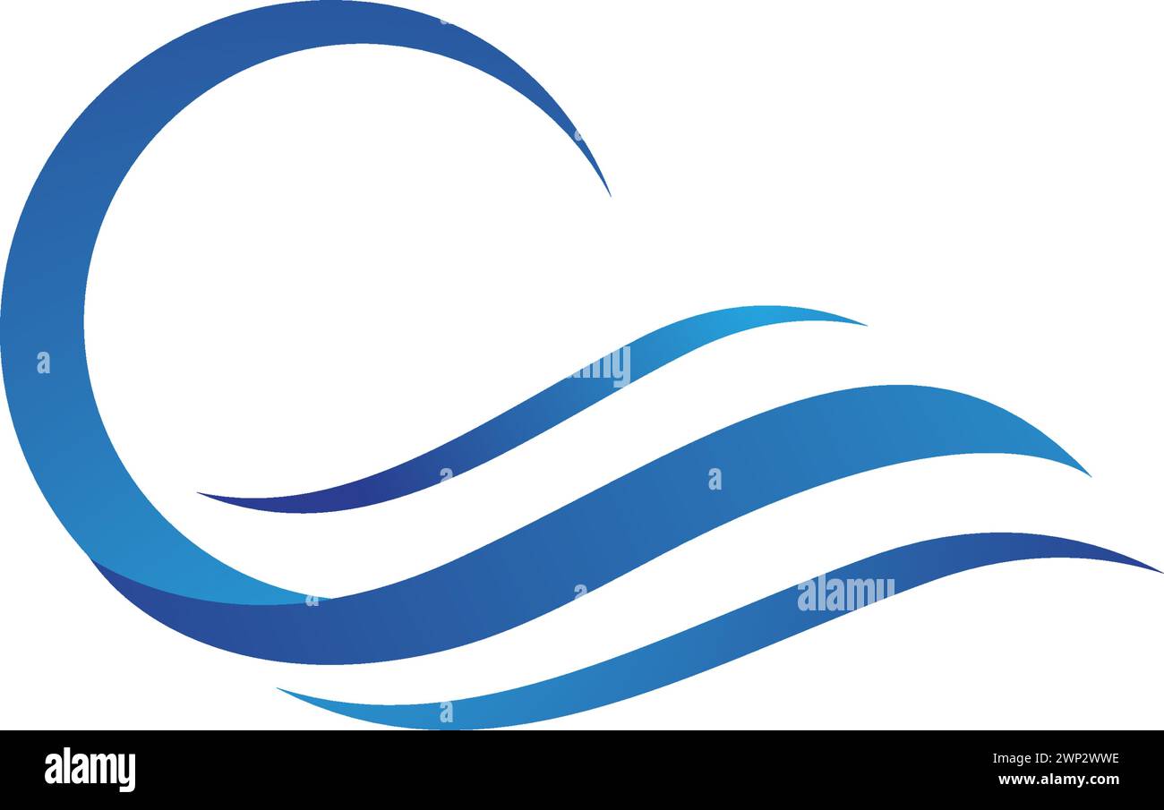 Onda di acqua simbolo e logo icona vettore modello Illustrazione Vettoriale