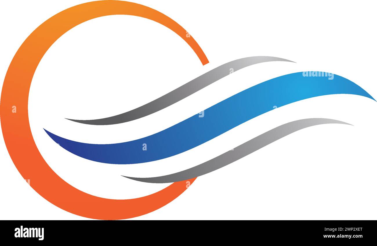 Onda di acqua simbolo e logo icona vettore modello Illustrazione Vettoriale