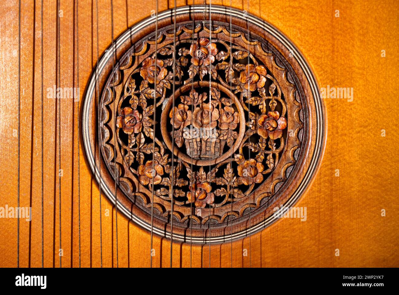 Decorazione Soundhole di un liuto Foto Stock