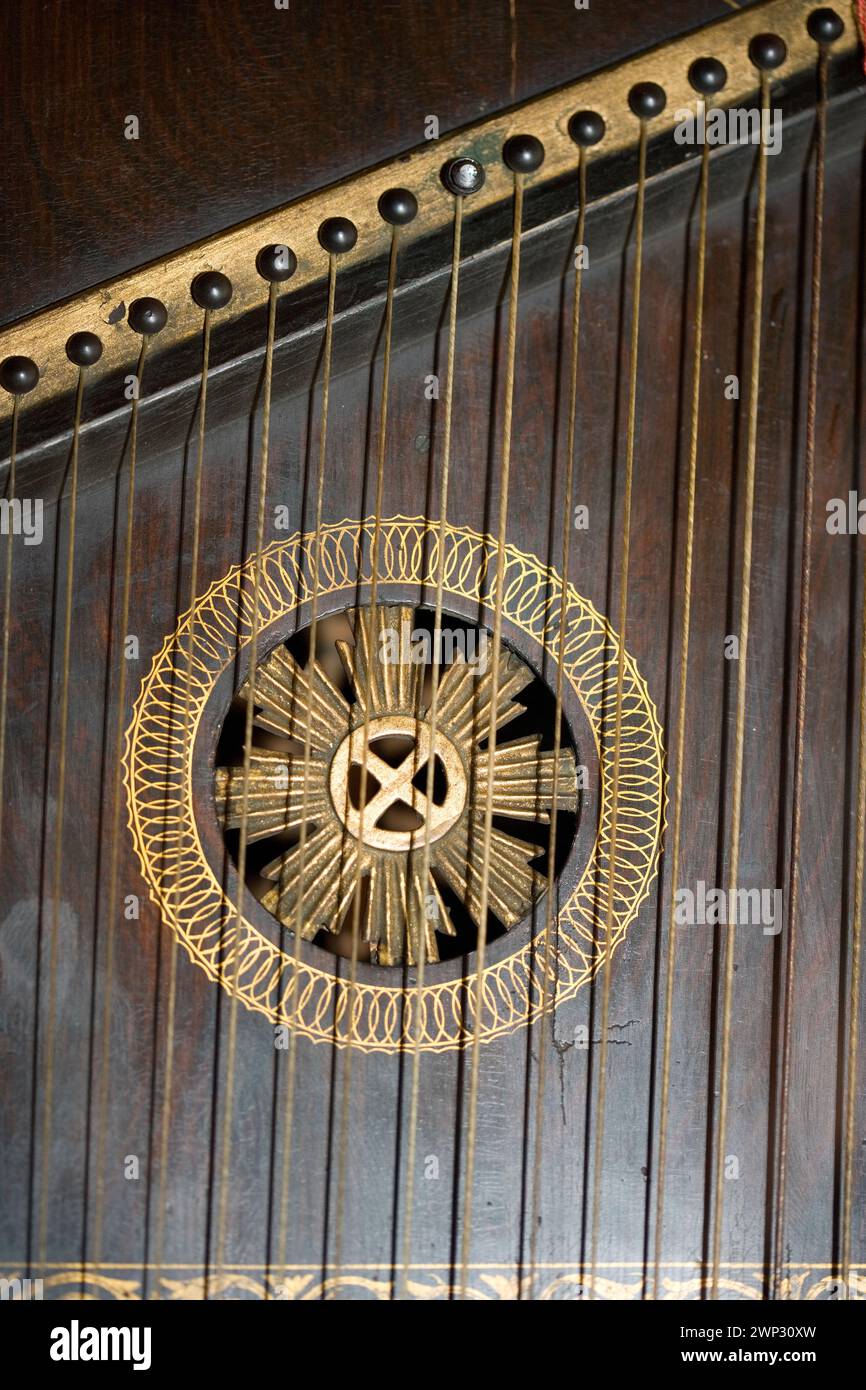 Decorazione Soundhole di un zither Foto Stock