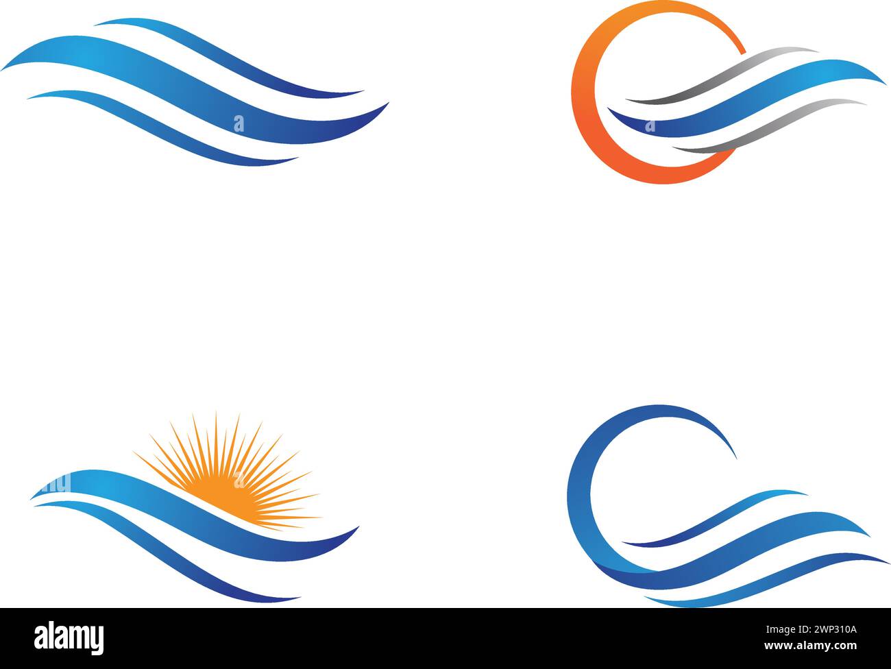 Onda di acqua simbolo e logo icona vettore modello Illustrazione Vettoriale