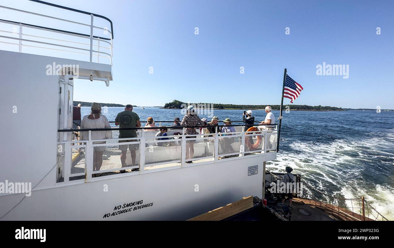 Viaggio in traghetto da Rockland a Vinalhaven, Maine, Stati Uniti Foto Stock