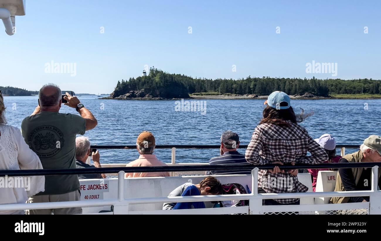 Viaggio in traghetto da Rockland a Vinalhaven, Maine, Stati Uniti Foto Stock