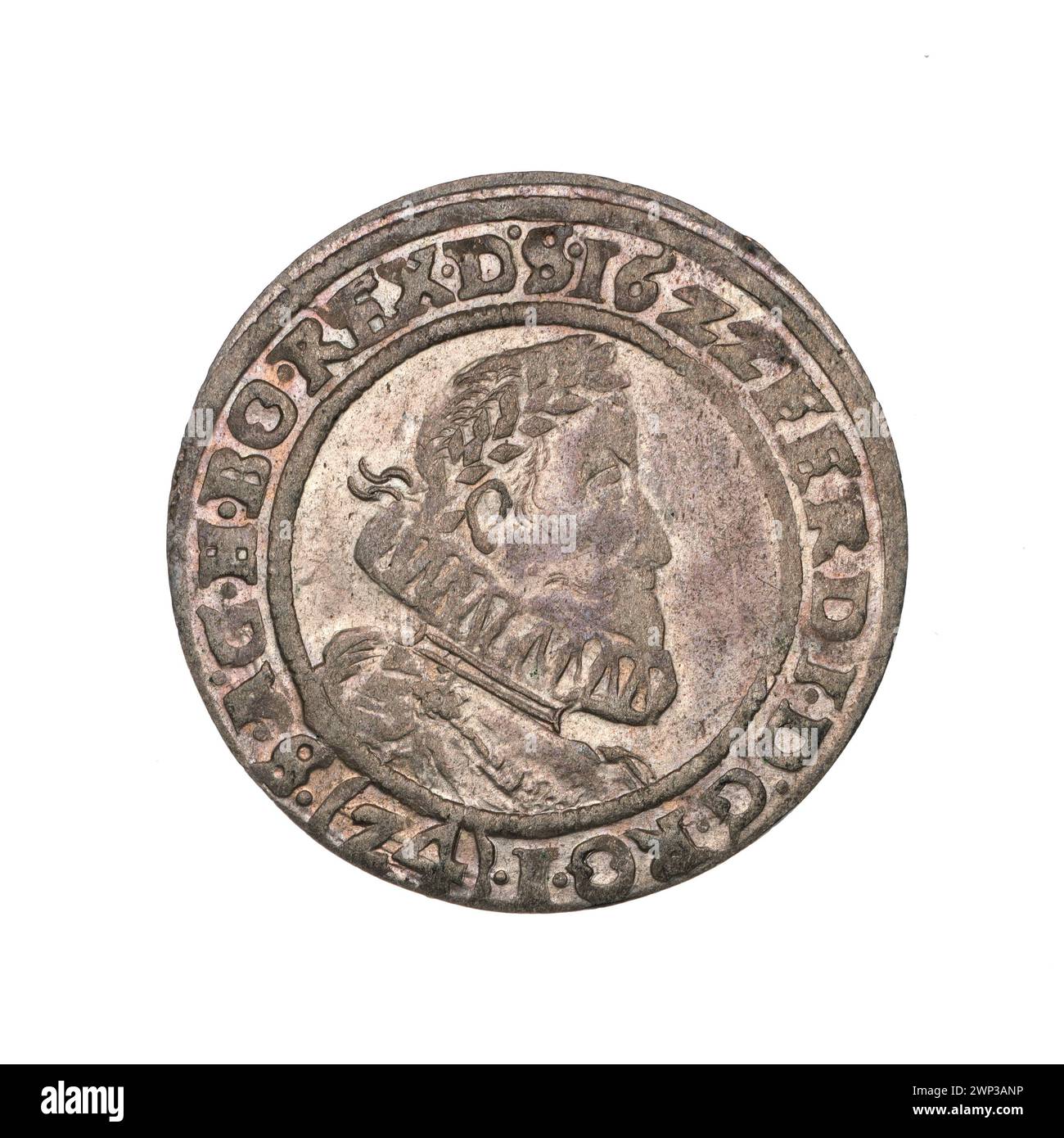 24 Krajcary; Ferdynand II Asburgo (imperatore romano-tedesco; 1617-1637), Rieger, Hans (1580-1653); 1622 (1622-00-00-1622-00-00); Ferdinando II (imperatore romano-tedesco-1617-1637), Ferdynand II (imperatore romano-tedesco-1617-1637)-iconografia, Asburgo (famiglia), Wrocław (stemma), quattro stemmi polacchi, lettere, lettere, lettere, lettere, lettere, lettere, lettere, lettere, lettere, lettere della città, lettere, lettere, lettere, lettere, lettere, lettere. busto, busto da uomo, busto maschile in crisi, busto da uomo nella corona d'alloro, busto da uomo in armatura, ritratto maschile a destra, ritratti, ritratti dei governanti, scudo a quattro piste con campo cardiaco, stemma, scudi, scudi Foto Stock