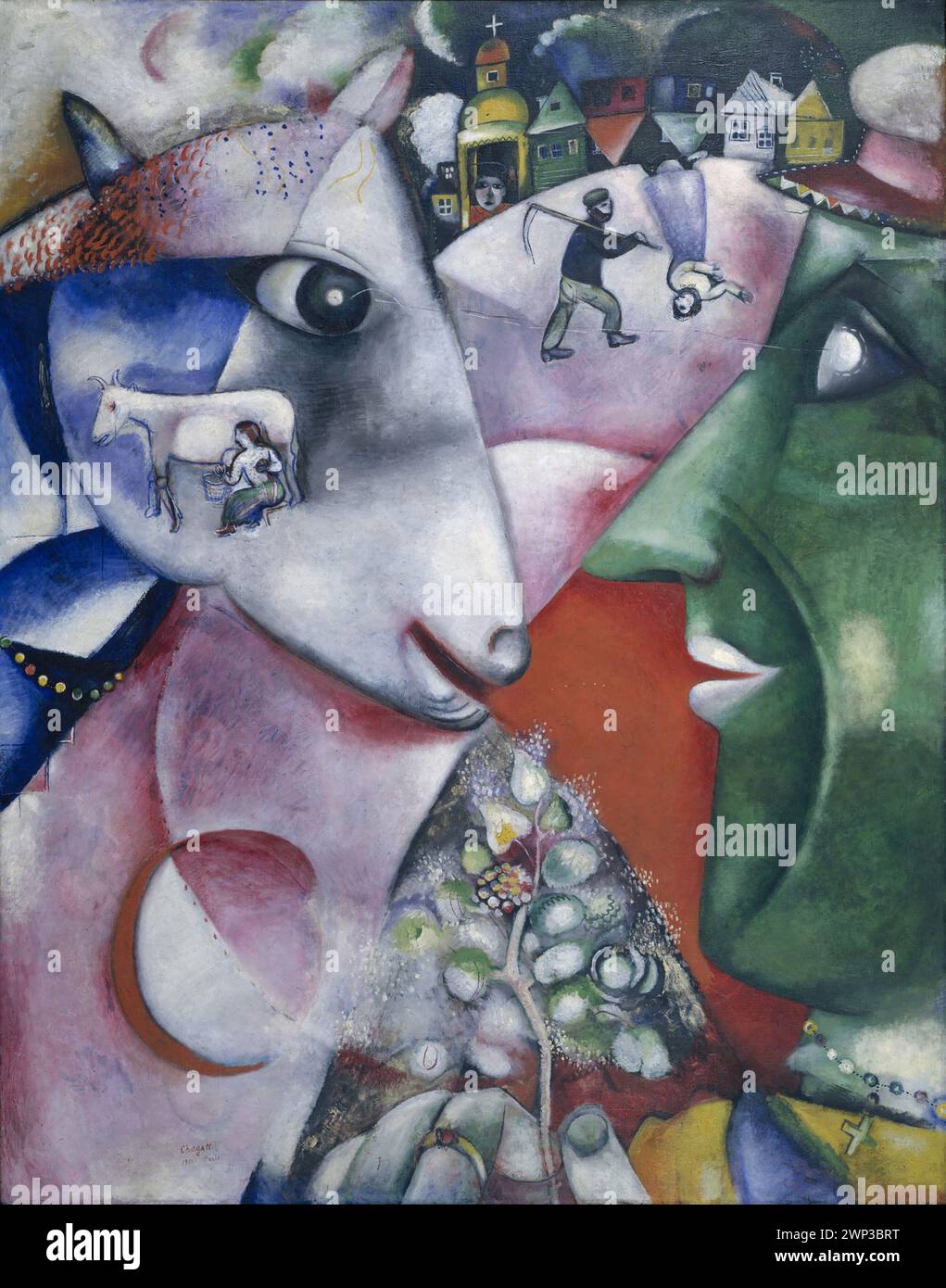 Marc Chagall, i and the Village, 1911, olio su tela, 192,1 cm x 151,4 cm (75,6 in x 59,6 in), Museum of Modern Art, New York Foto Stock