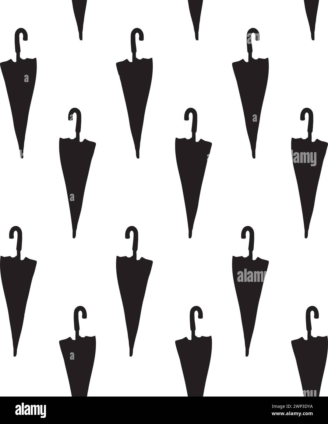 Motivo vettoriale senza cuciture della silhouette dell'ombrello Illustrazione Vettoriale