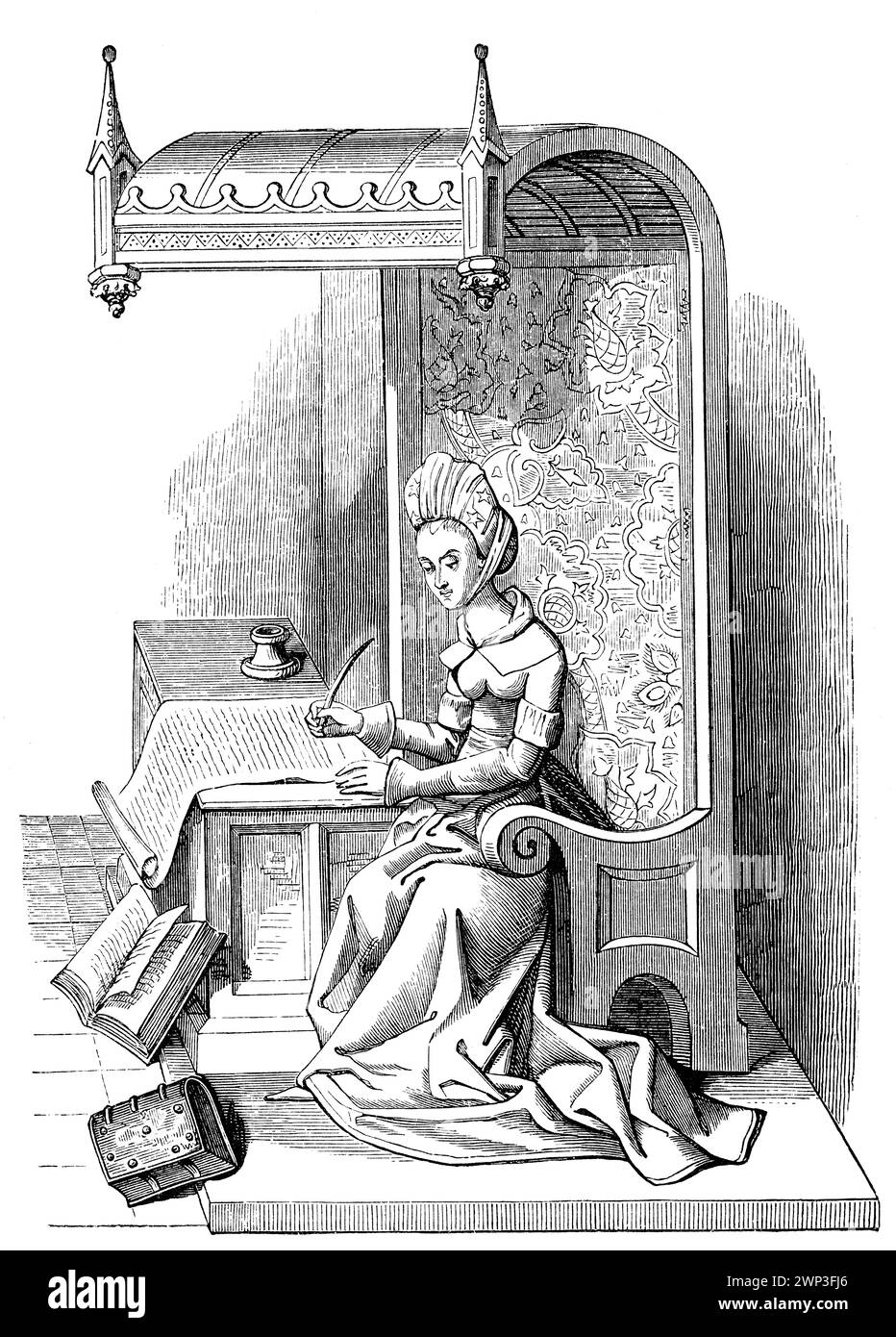 Christine de Pizan, 1364 – 1430 circa, poetessa italiana di origine francese Foto Stock