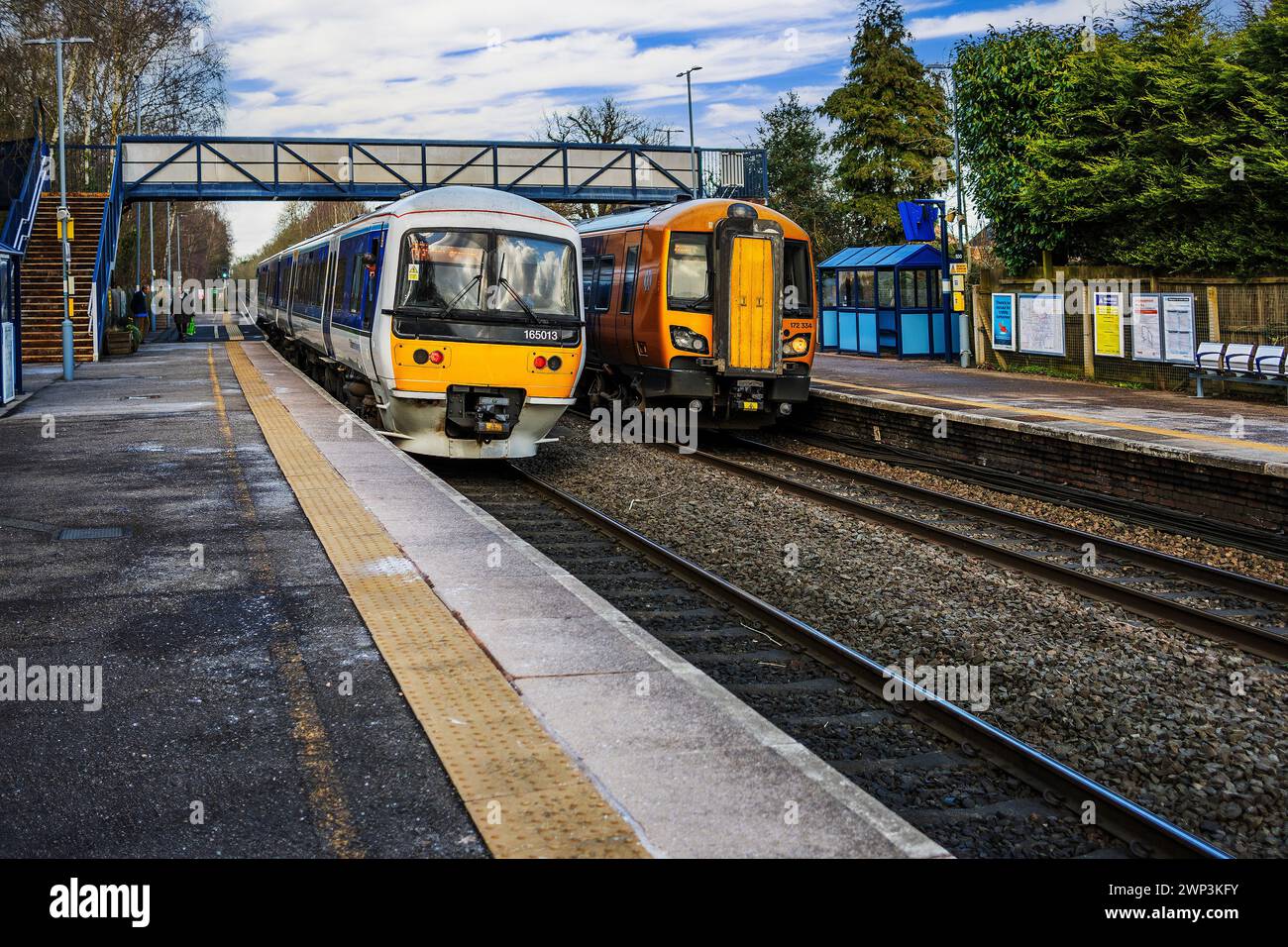 stazione ferroviaria diesel per passeggeri lapworth warwickshire inghilterra regno unito Foto Stock