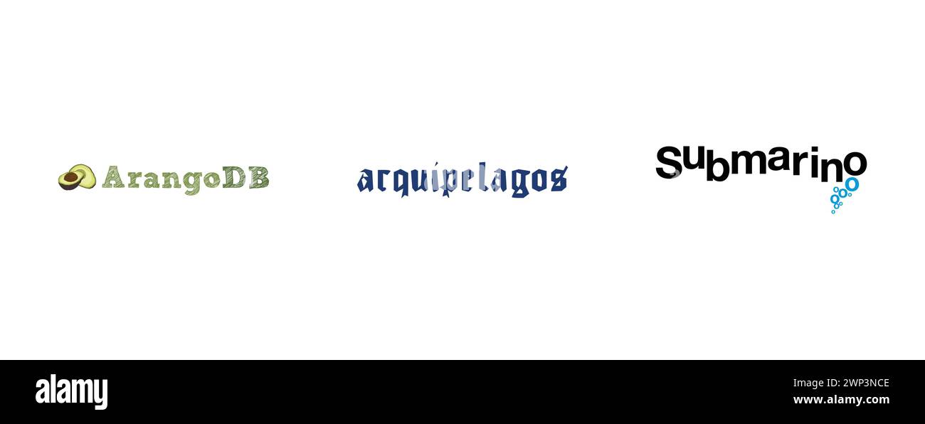 Arangodb, Arquipelagos , Submarino. Raccolta del logo del marchio TOP. Illustrazione Vettoriale