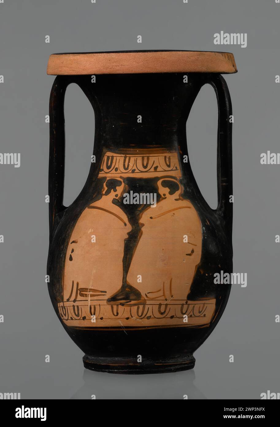 Figura rossa simile a quella di un'officina attica sconosciuta, risalente alla fine del IV secolo a.C., utilizzata per lo stoccaggio e il versamento di liquidi. Foto Stock