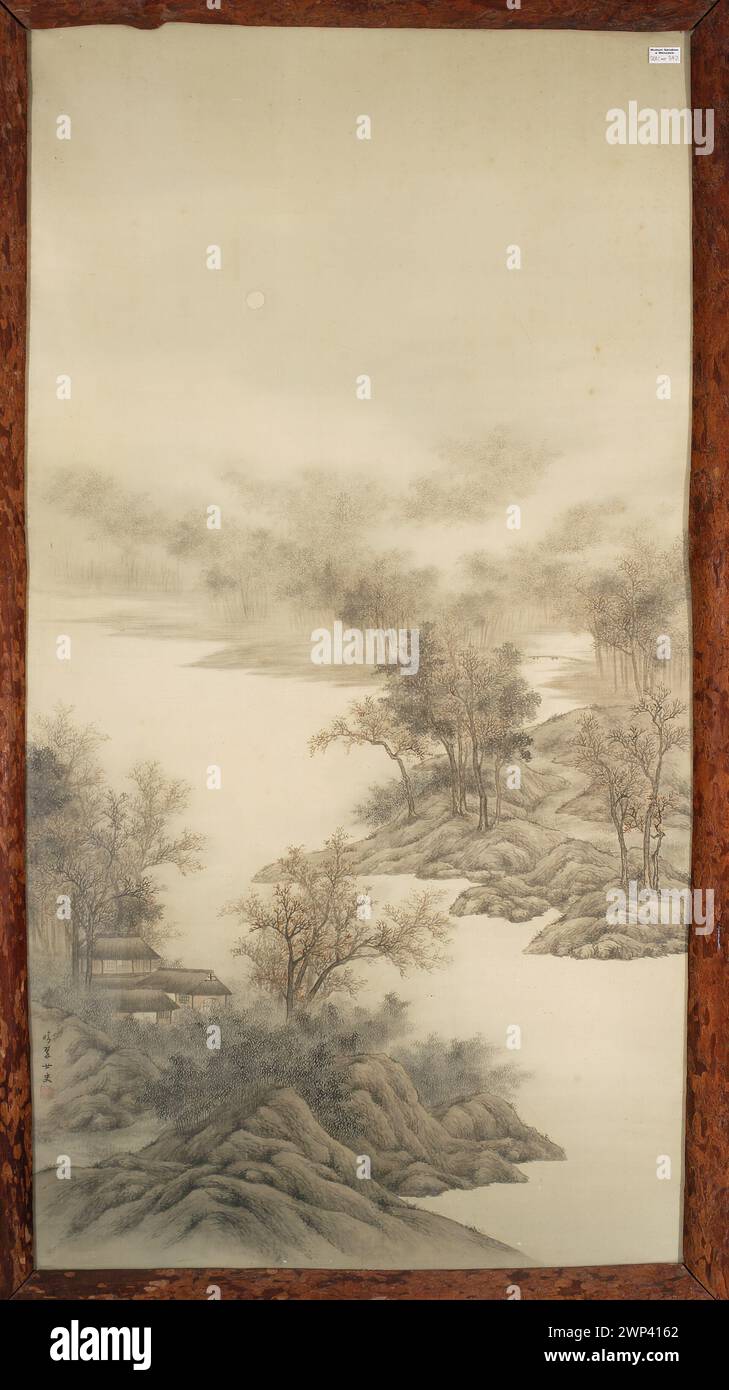 Un dipinto a spirale di paesaggio in stile meridionale della seconda metà del XIX secolo, parte della collezione di Ignacy Jan Paderewski, che riflette la cultura e l'arte cinesi. Foto Stock