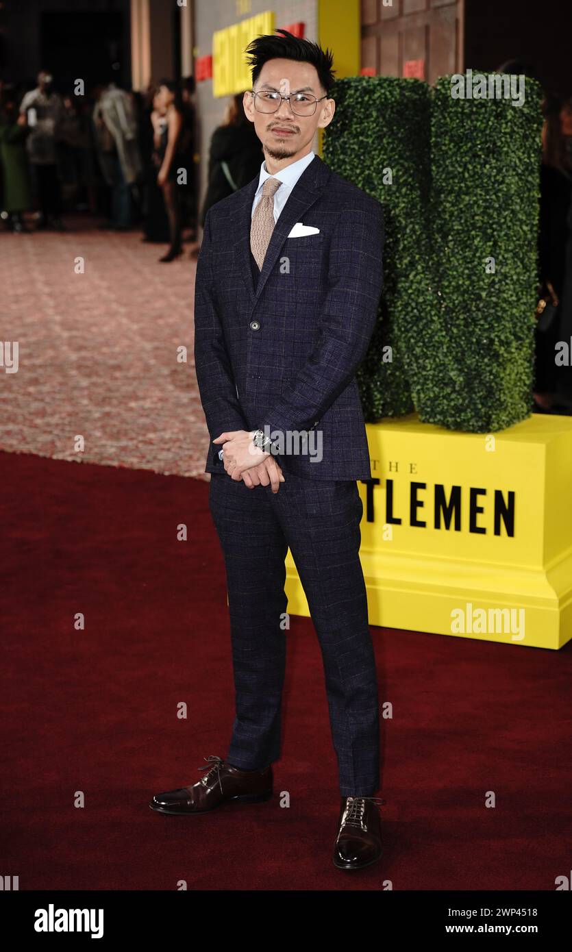 Michael Vu partecipa alla prima della serie Netflix The Gentlemen al Theatre Royal Drury Lane, Londra. Data foto: Martedì 5 marzo 2024. Foto Stock