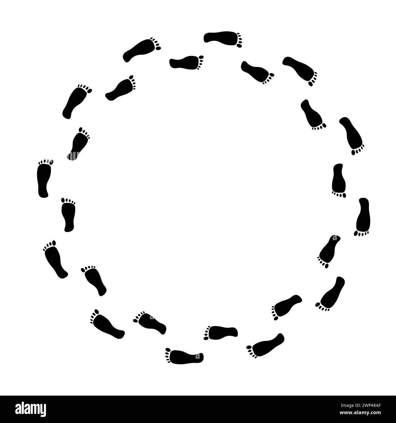 cerchio di impronte. Elemento di progettazione. Illustrazione vettoriale. immagine stock. EPS 10. Illustrazione Vettoriale