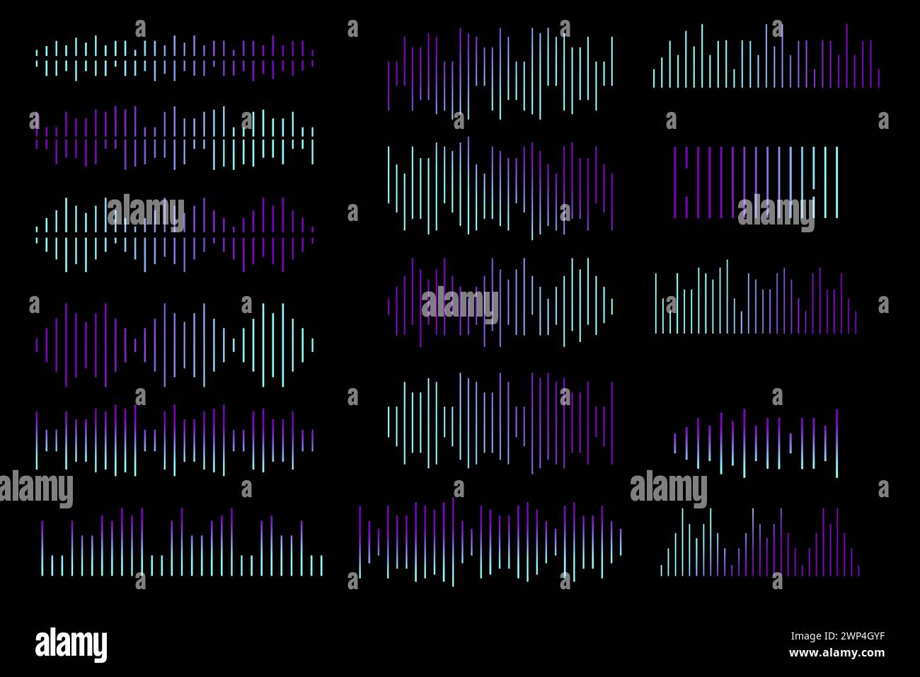 Onde sonore. Simbolo della musica. Illustrazione vettoriale. Immagine stock. EPS 10. Illustrazione Vettoriale