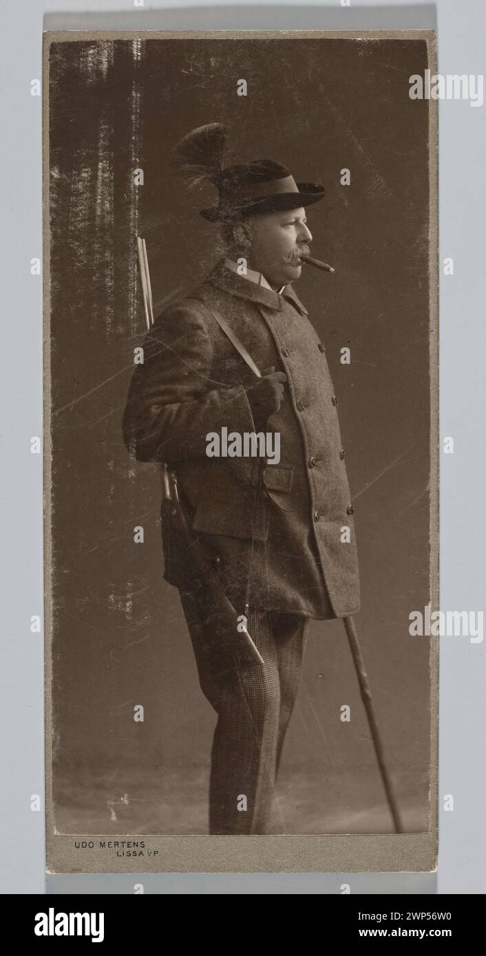 Ritratto di Antoni Sukowski (1844-1909); Mertens, Udo (FL. 1895-Post 1945); circa 1900 (1898-00-00-1905-00-00); Przewłocki, Janusz (1927-2007)-Collection, Sułkowski (famiglia), Sułkowski, Antoni (1844-1909), caccia, ritratti da uomo, acquisto (provenienza) Foto Stock