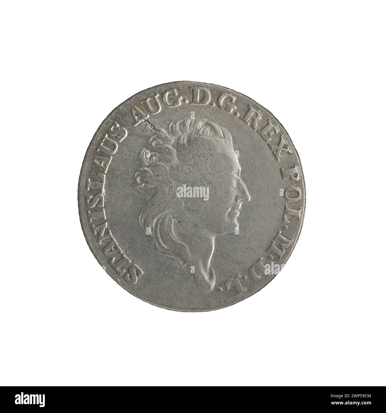 Questa moneta del 1785 fu emessa sotto il re polacco Stanisław August Poniatowski e coniata da Efraim Brenn. Foto Stock